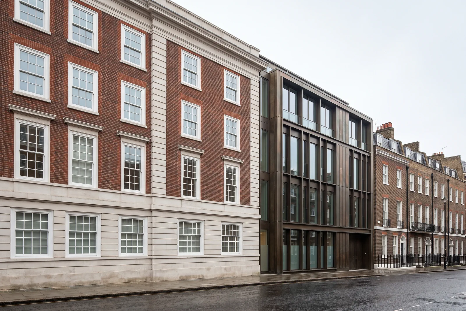 Marylebone Court — restored Victorian façade beside a bronze and glass extension